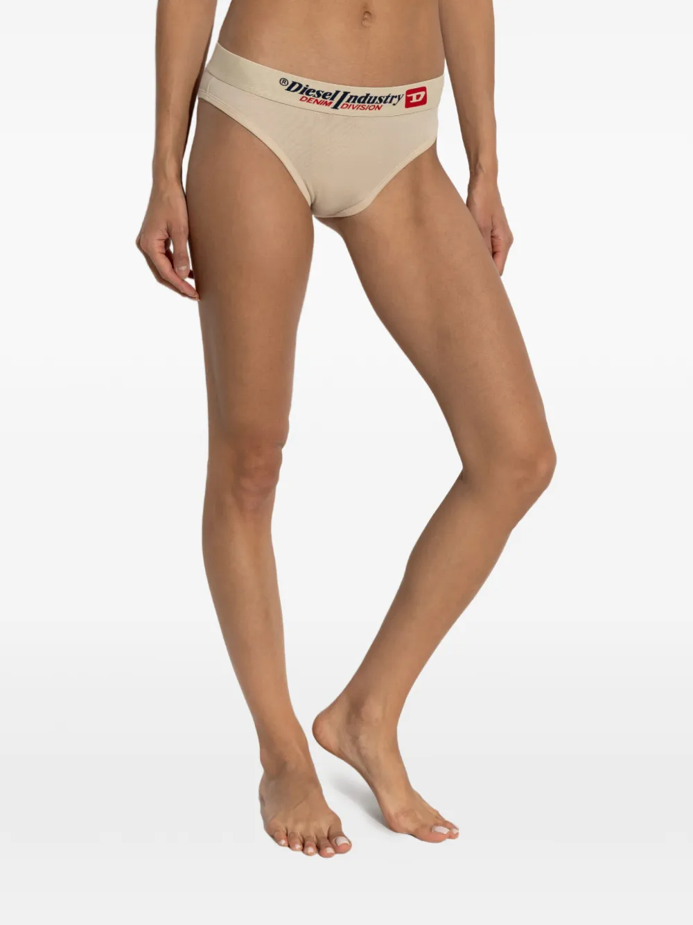 Diesel Drie Fig katoenen slips met logoband Beige
