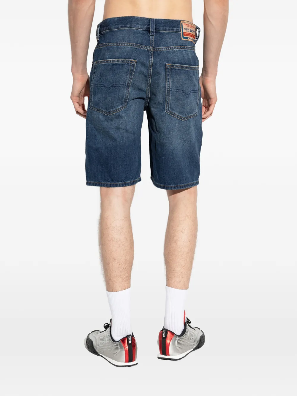Diesel Denim shorts met knoopsluiting Blauw