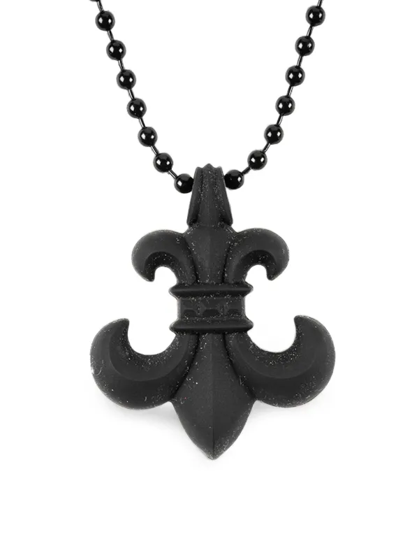 Chrome Hearts BS Fleur ball-chain Pendant Necklace | Black