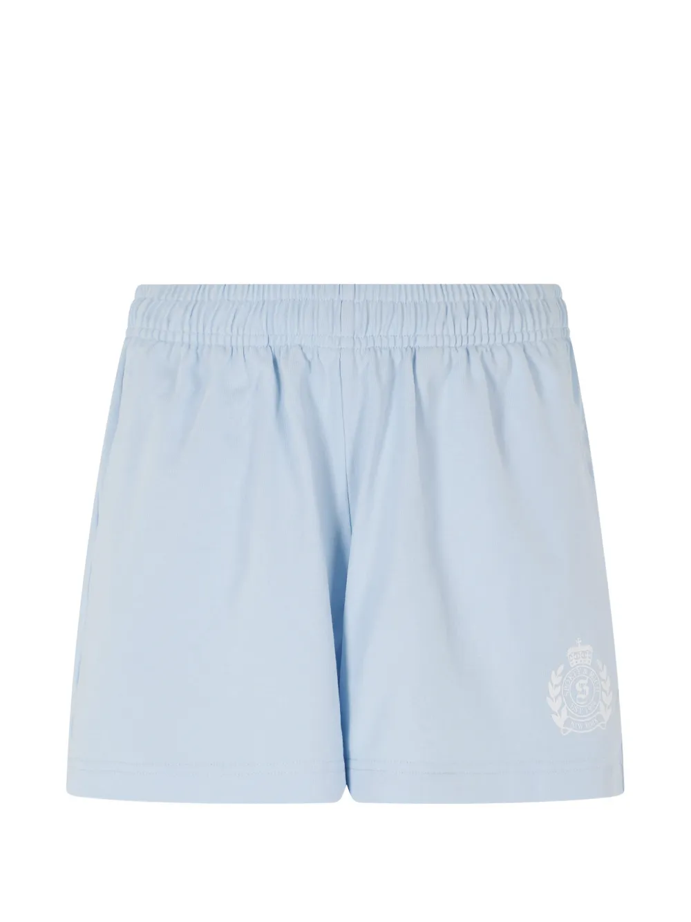 Sporty & Rich logo-print elasticated-waist shorts - Blu
