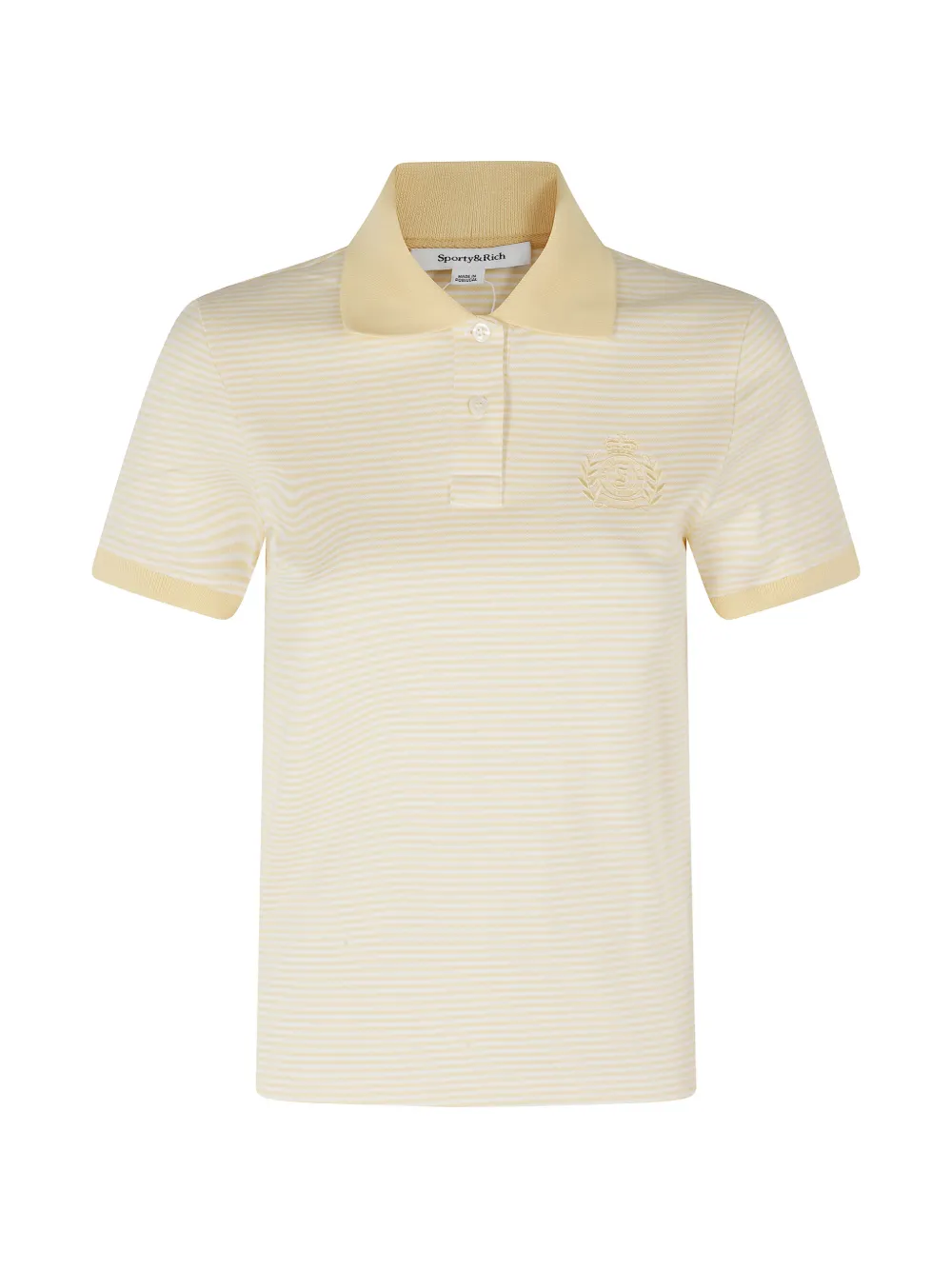 Sporty & Rich striped embroidered polo shirt - Giallo
