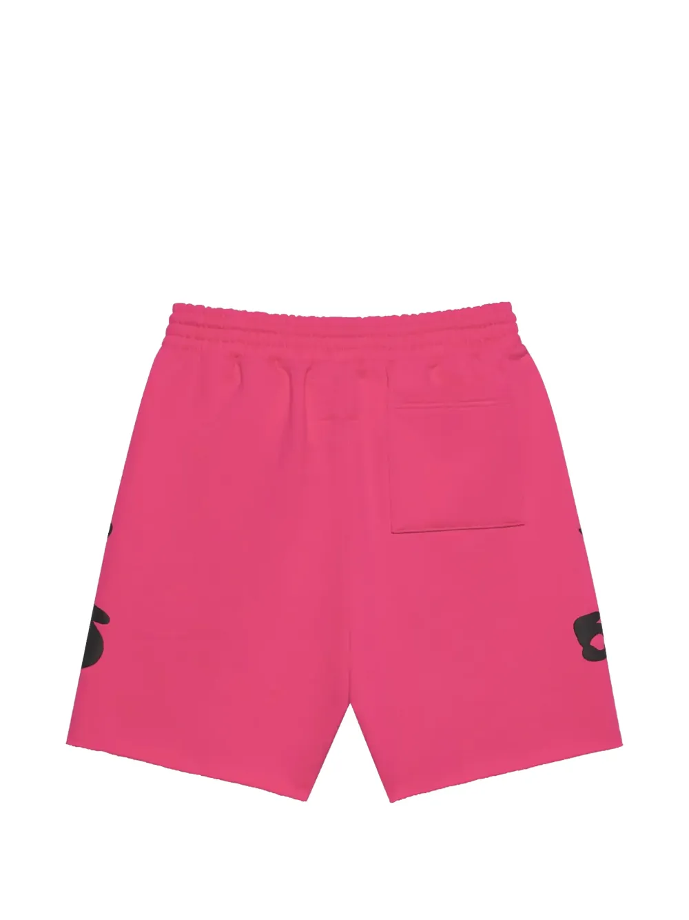 SP5DER logo-print raw-edge shorts Roze