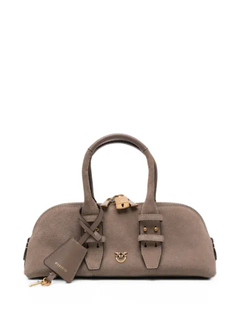 PINKO bolso shopper de ante con placa Love Birds