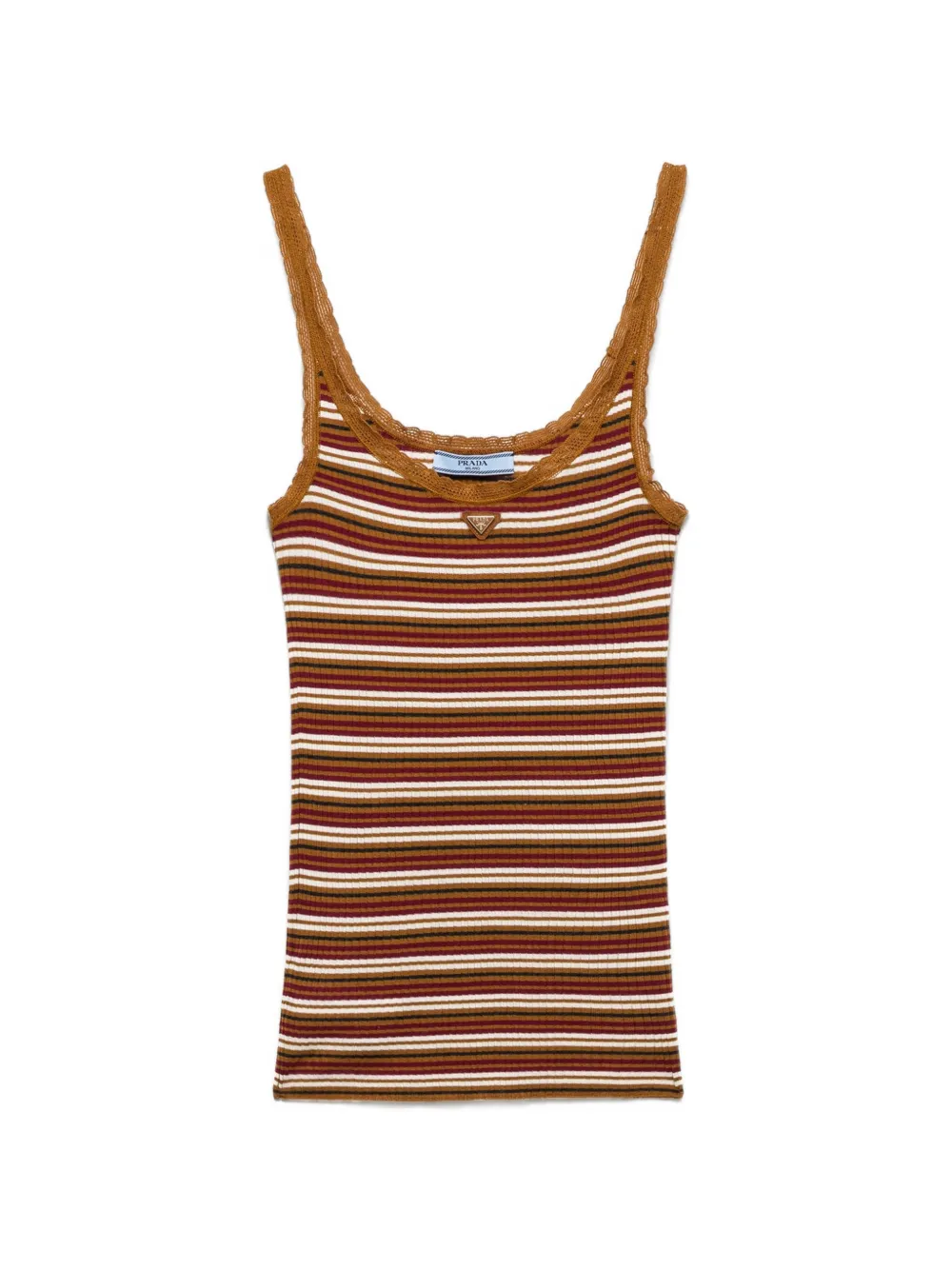 Prada striped cotton top - Marrone