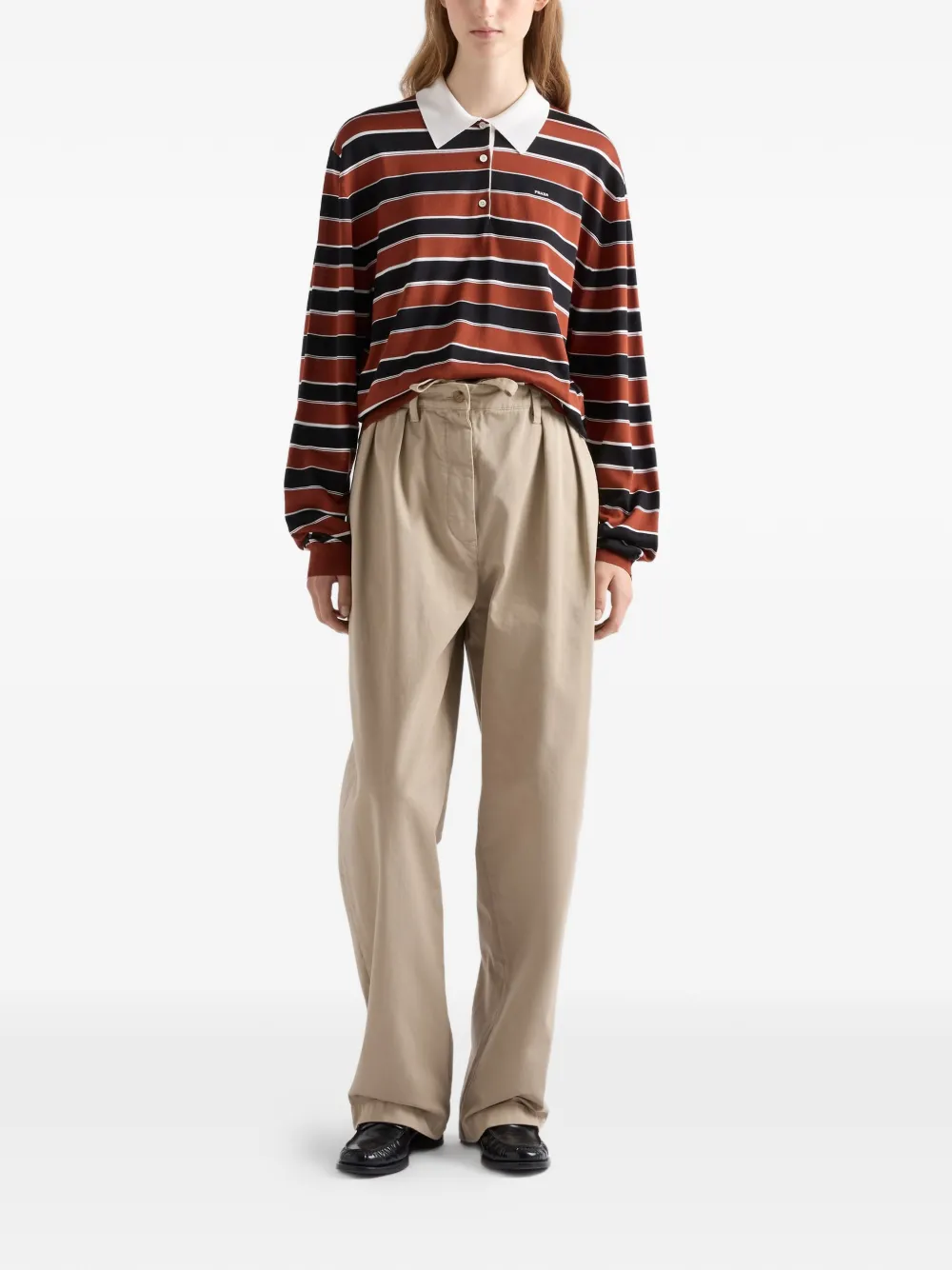  Prada Polo A Rayas - Marrón 