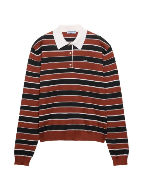 Prada polo en soie à rayures