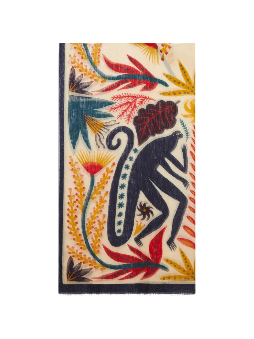 ETRO printed frayed scarf - Toni neutri