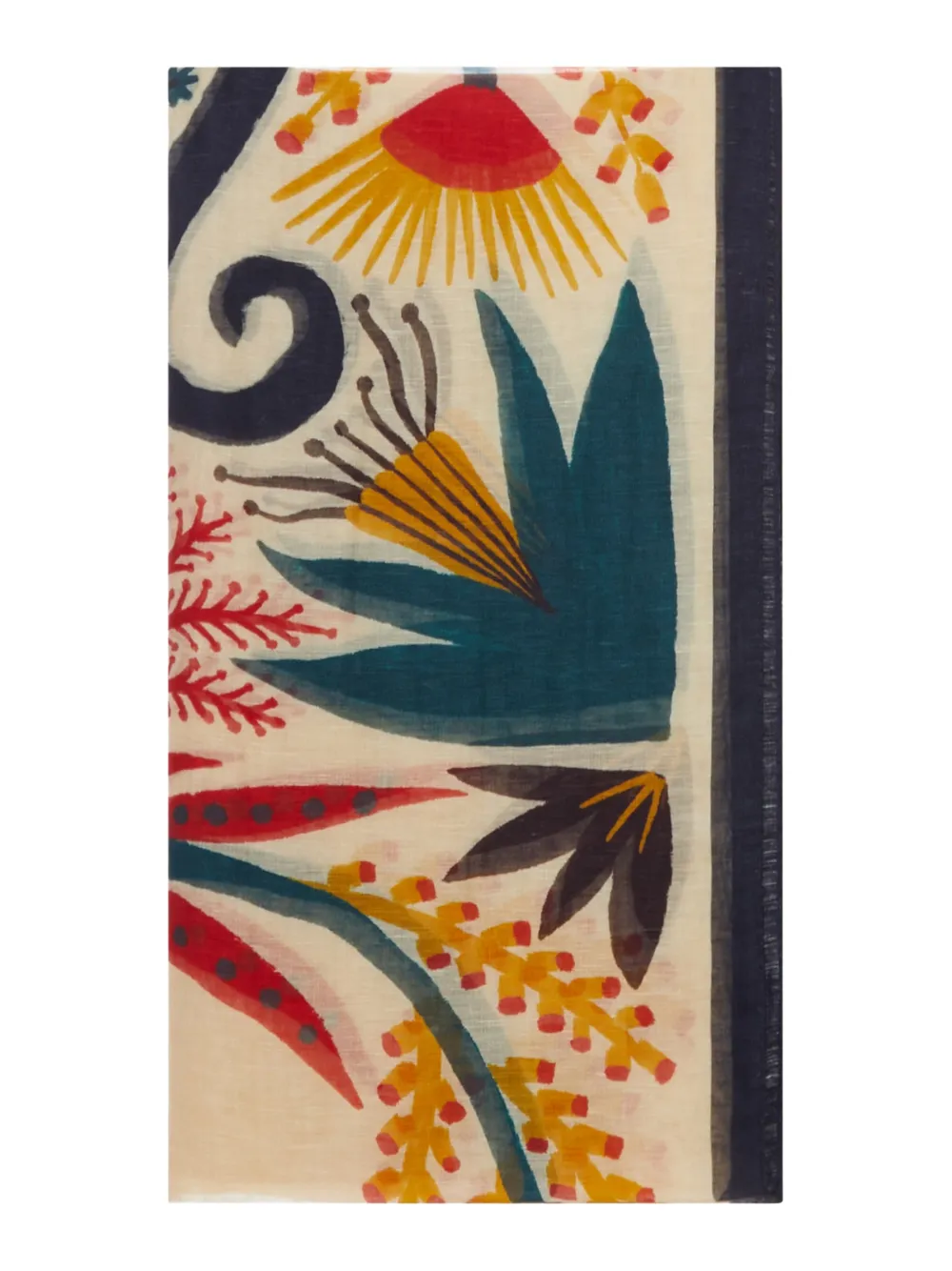 ETRO Sjaal met print en franje Beige
