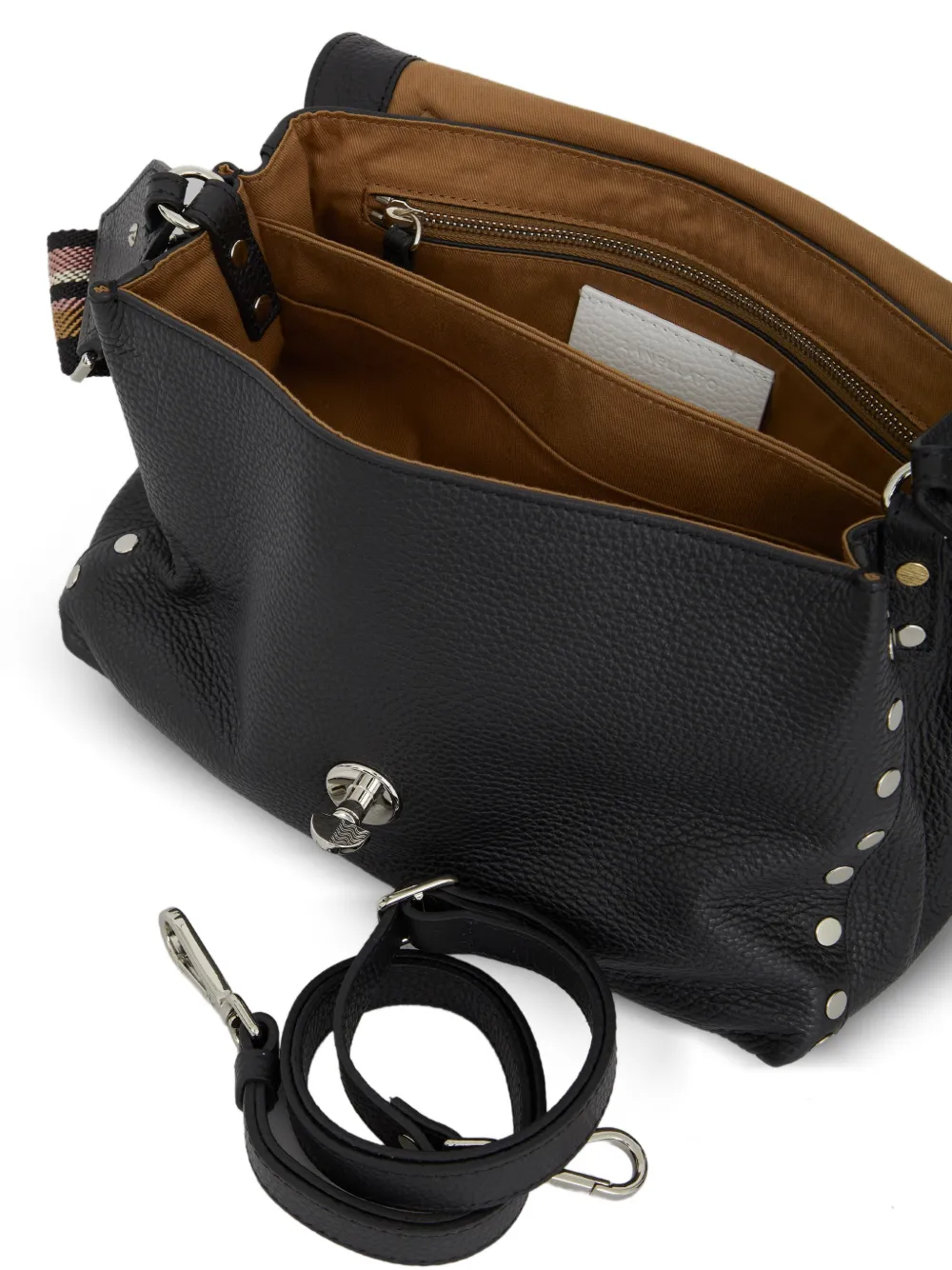 Zanellato Kleine Postina leren shopper Zwart