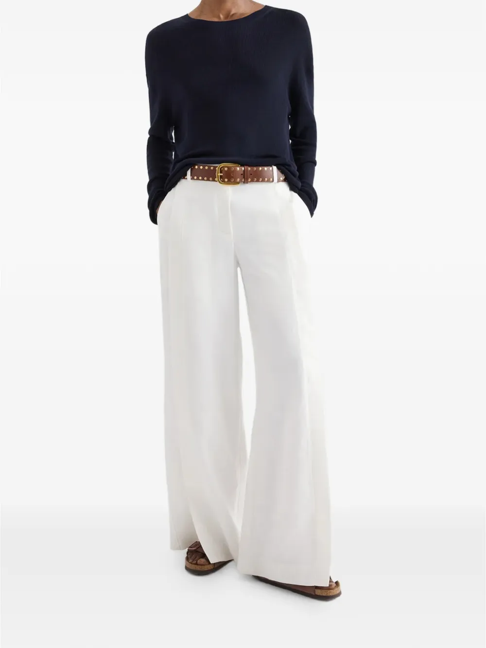 TWP Taite broek met wijde pijpen Wit