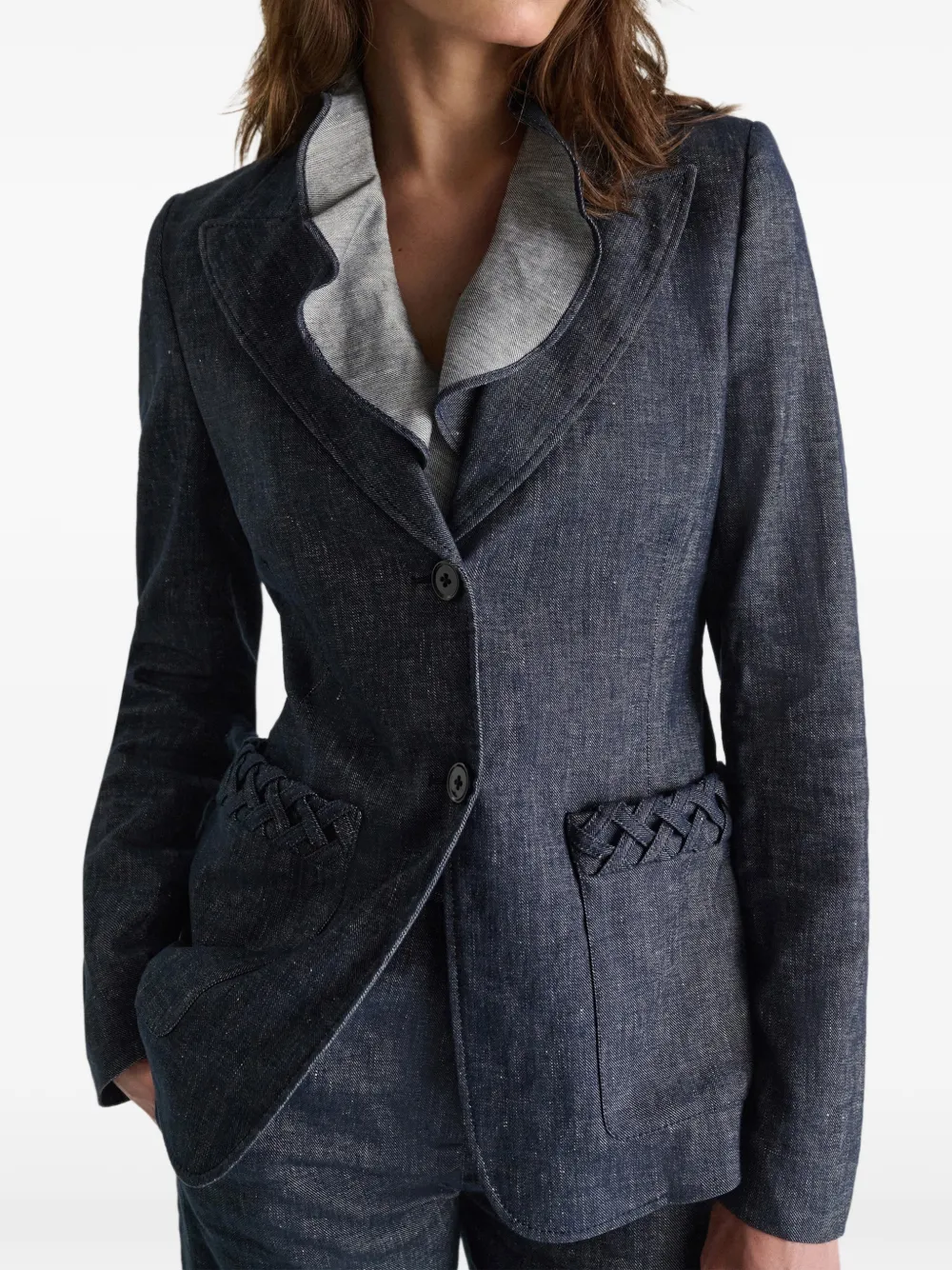 Dorothee Schumacher Denim blazer met gevlochten detail Blauw