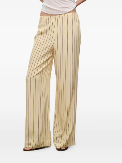 STAUD Stroll stripe-print silk trousers