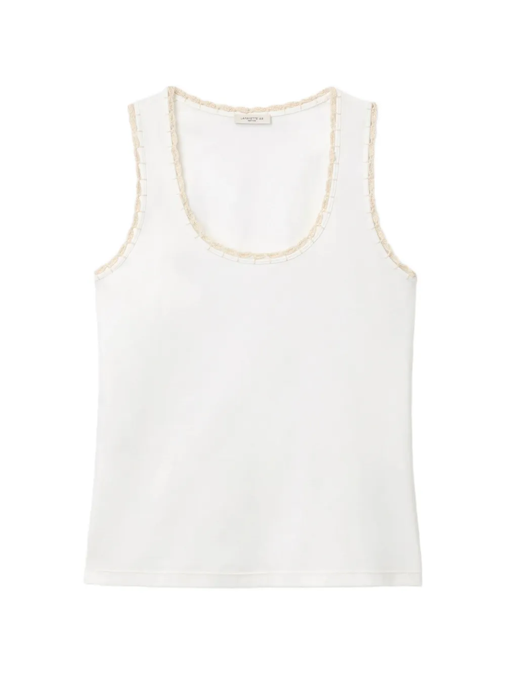 Lafayette 148 crochet-trim scoop-neck tank top - Bianco