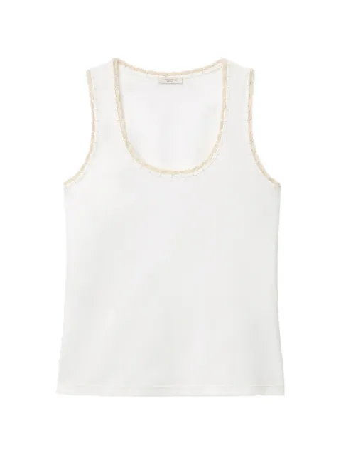 Lafayette 148 crochet-trim scoop-neck tank top