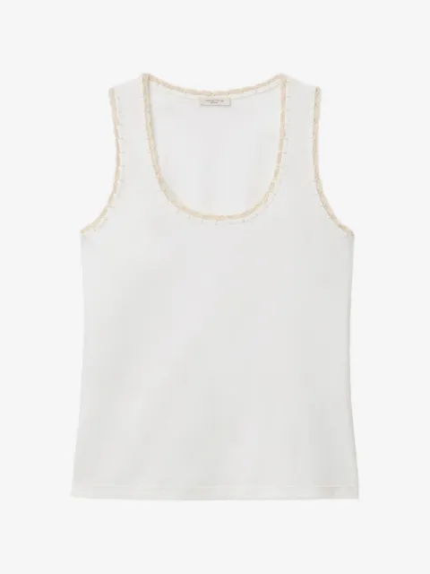 Lafayette 148 crochet-trim scoop-neck tank top