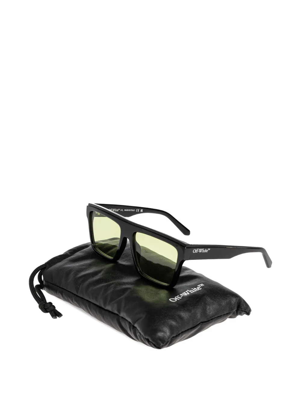 Off-White Eyewear Zonnebril met rechthoekig montuur Zwart