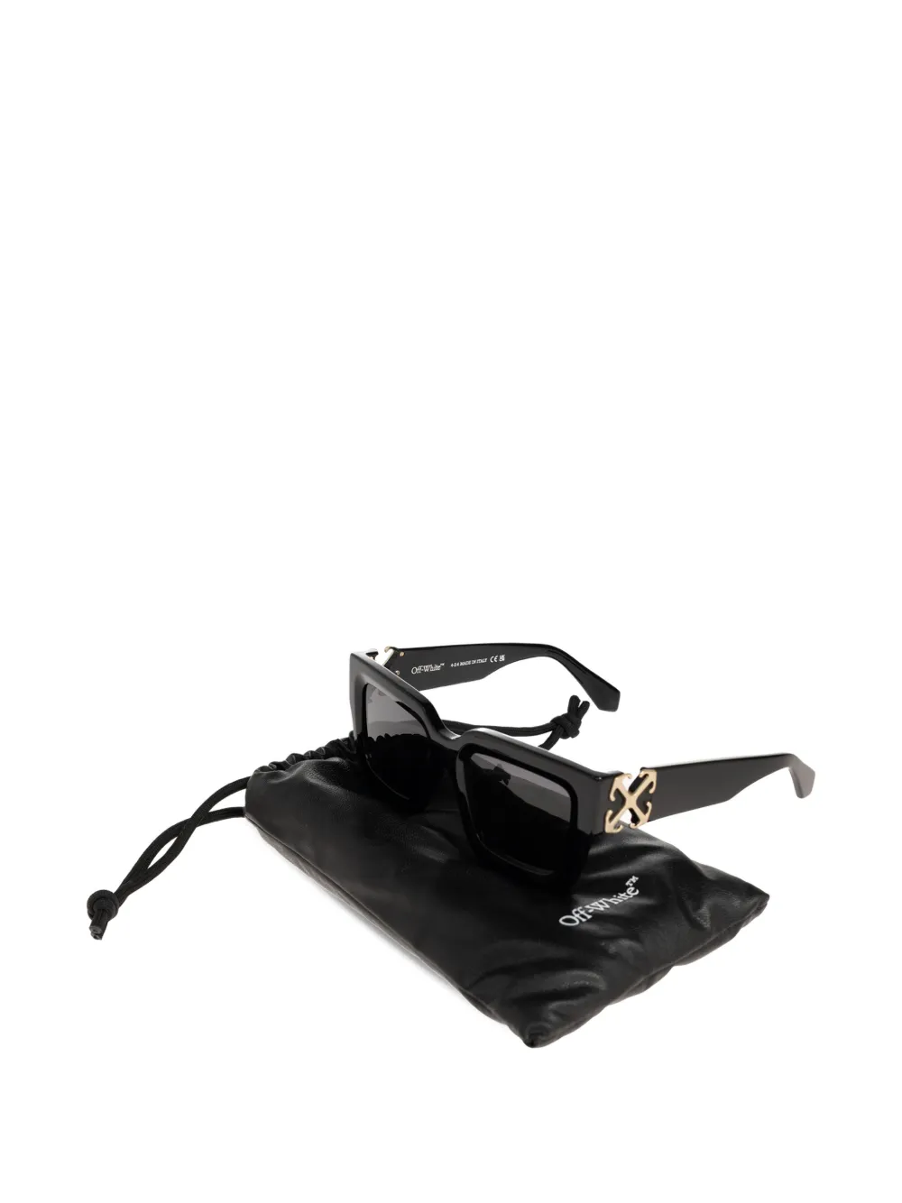Off-White Eyewear Mystic zonnebril met rechthoekig montuur Zwart
