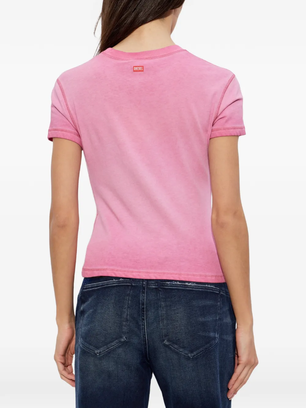 Diesel T-shirt met grafische print Roze