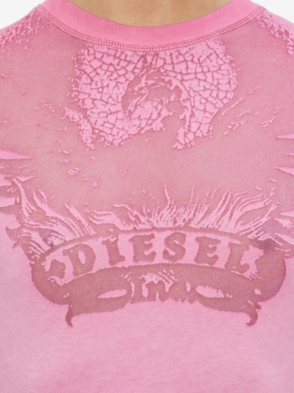 Diesel T-shirt met grafische print Roze