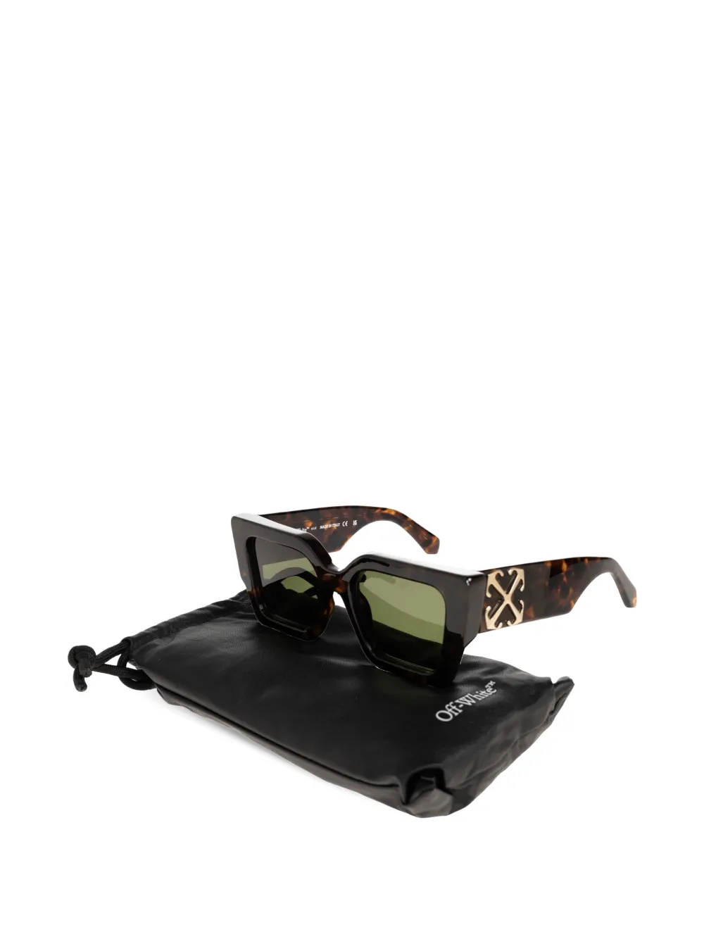 Off-White Eyewear Zonnebril met vierkant montuur Bruin