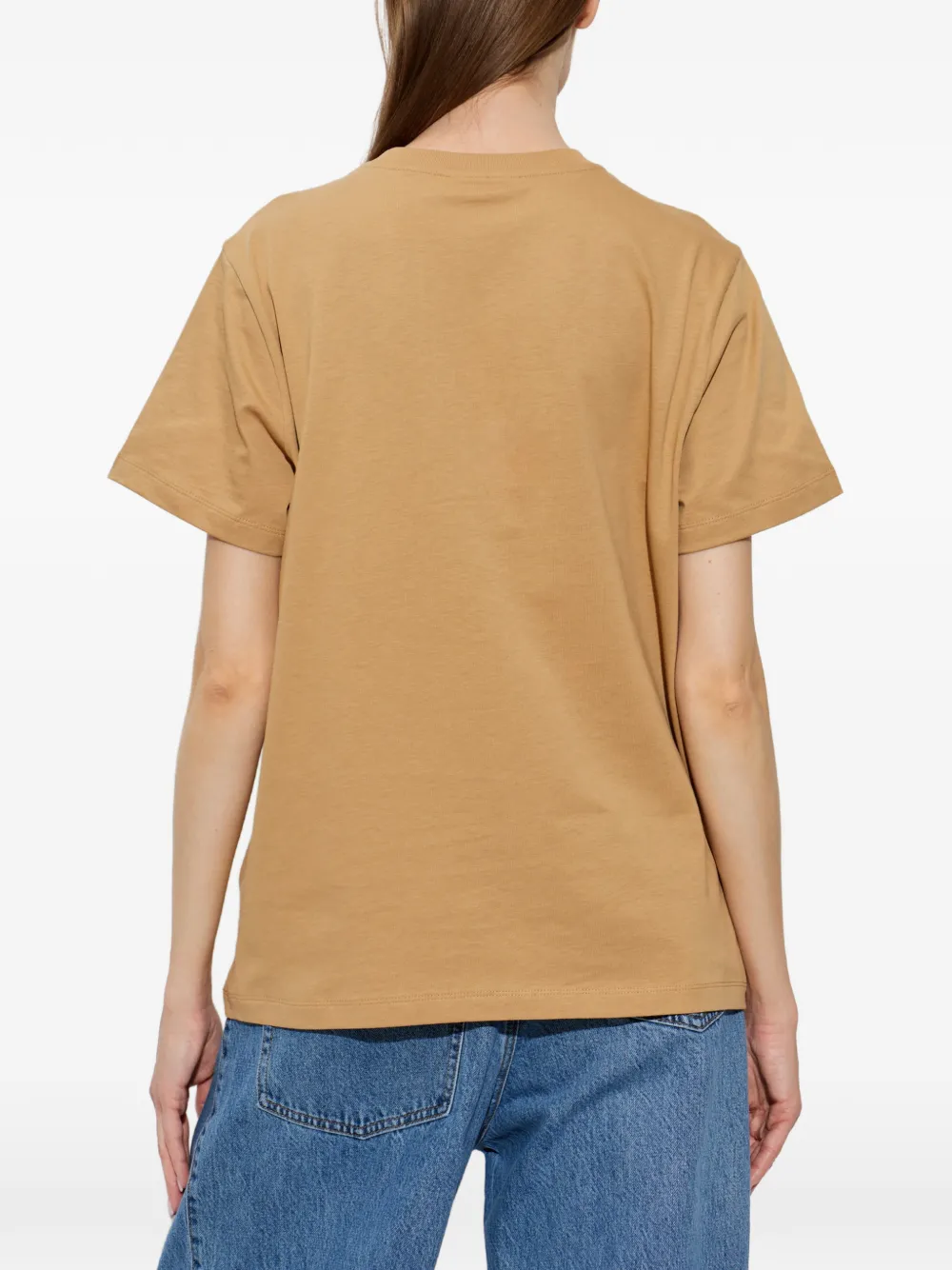 GANNI T-shirt met print Beige