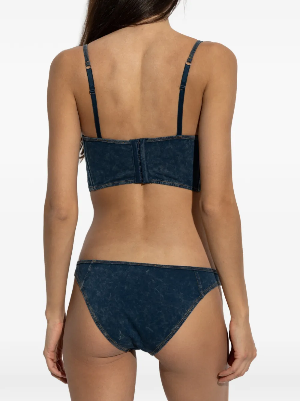 Diesel Brazilian slip met denim-effect Blauw