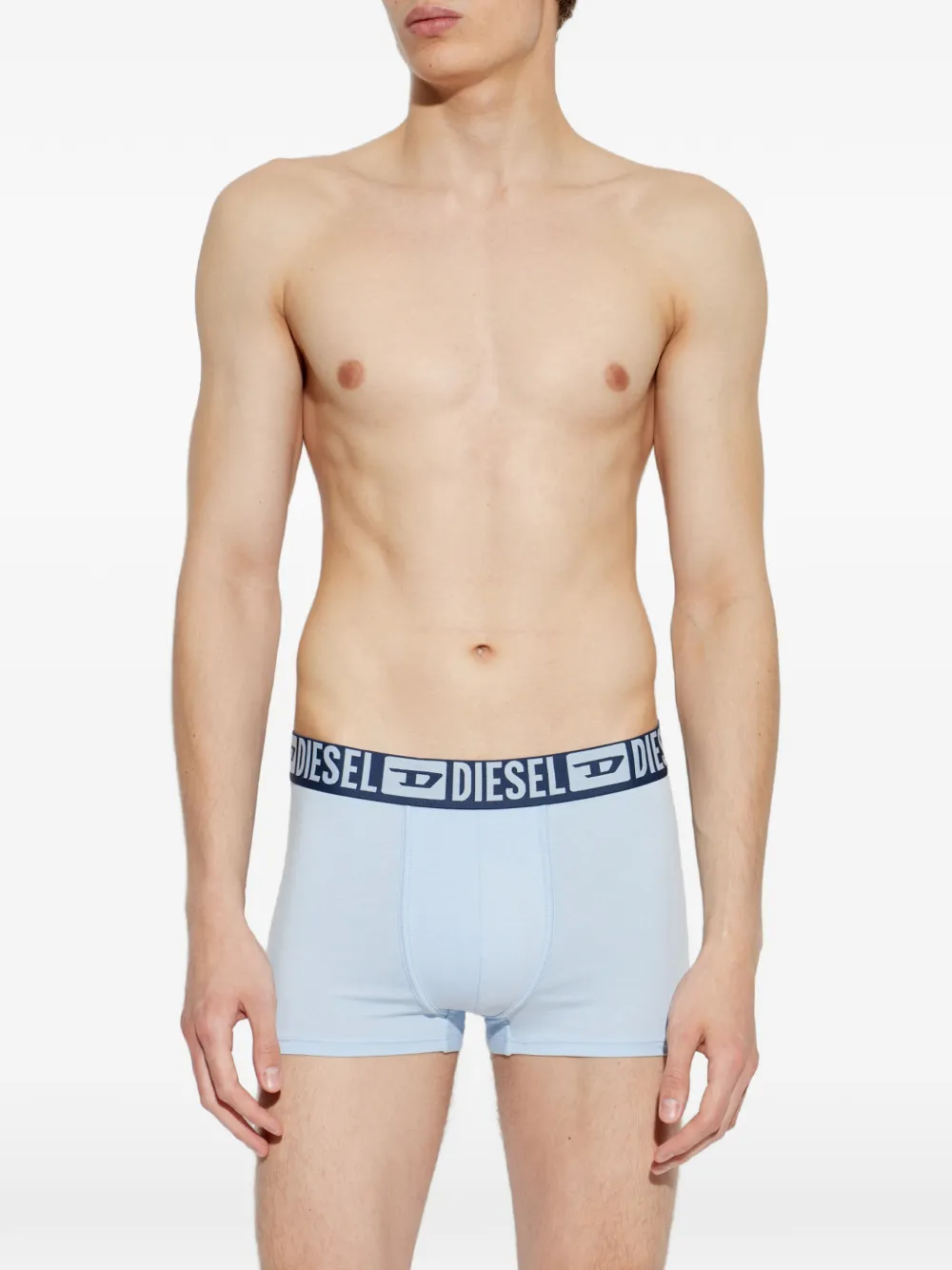 Diesel Set van drie katoenen stretch boxershorts met tailleband Blauw