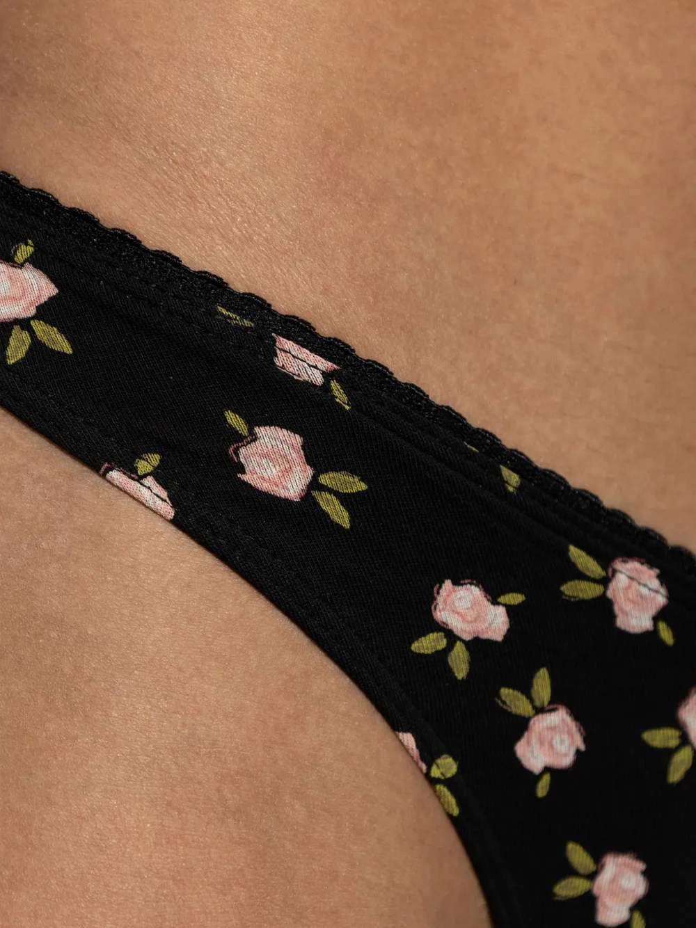 Diesel Drie Punchy-D-Core katoenen strings met logoprint Zwart