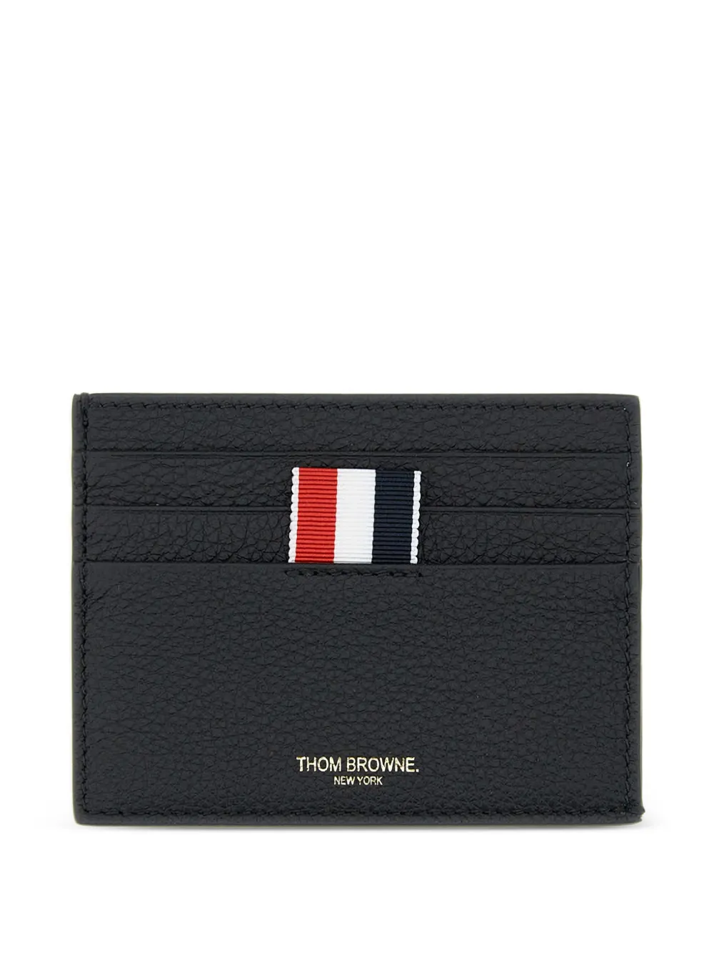 Thom Browne Pasjeshouder met textuur en gestreepte lus Zwart