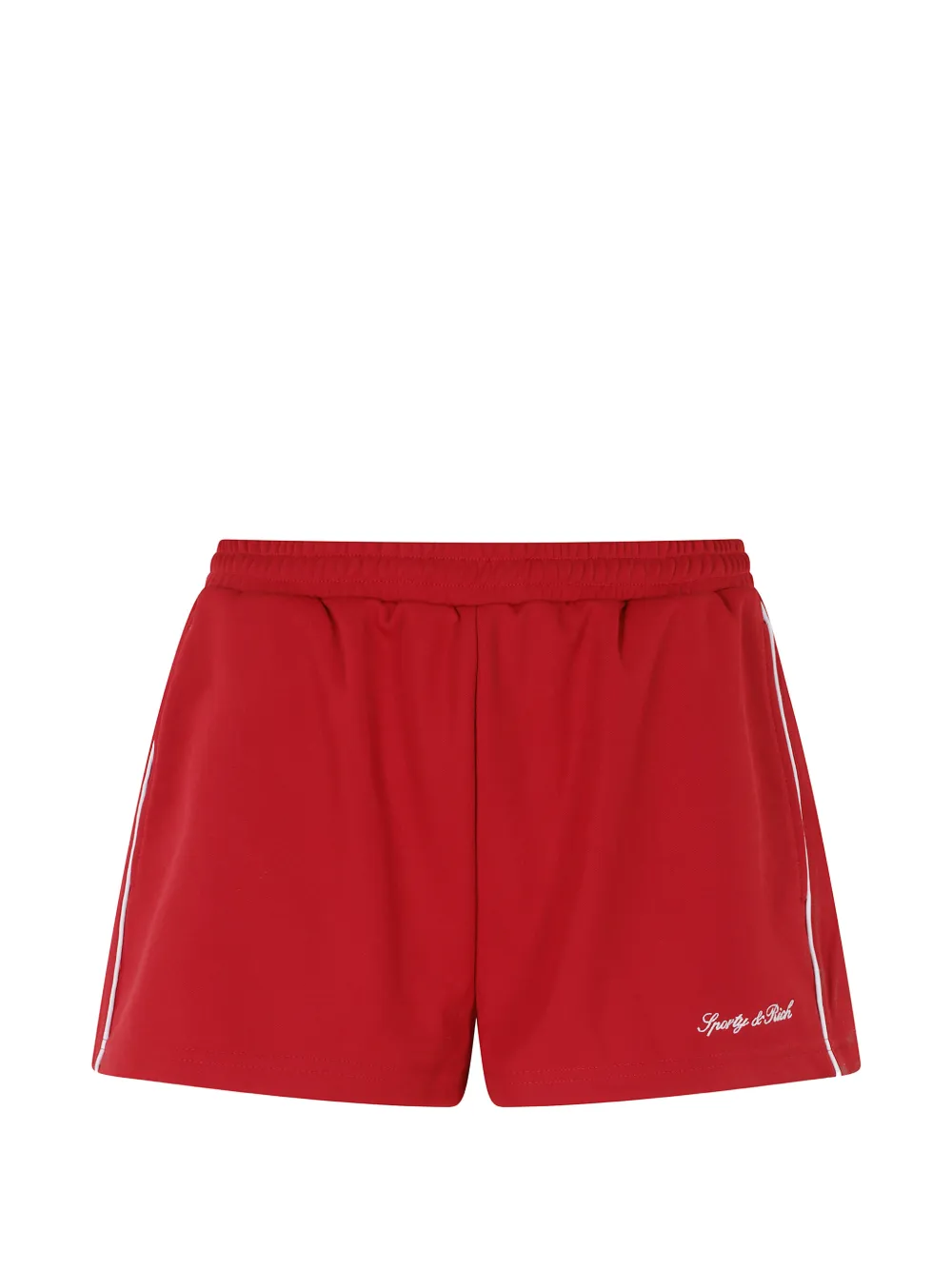 Sporty & Rich logo-embroidered side-stripe shorts - Rosso
