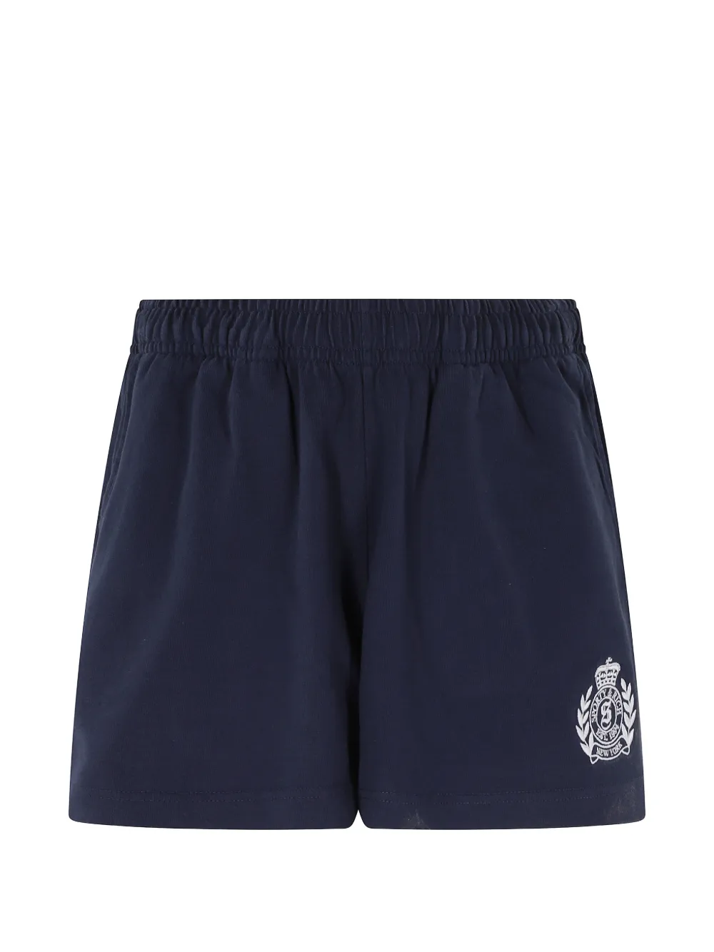 Sporty & Rich logo-print elasticated-waist shorts - Blu