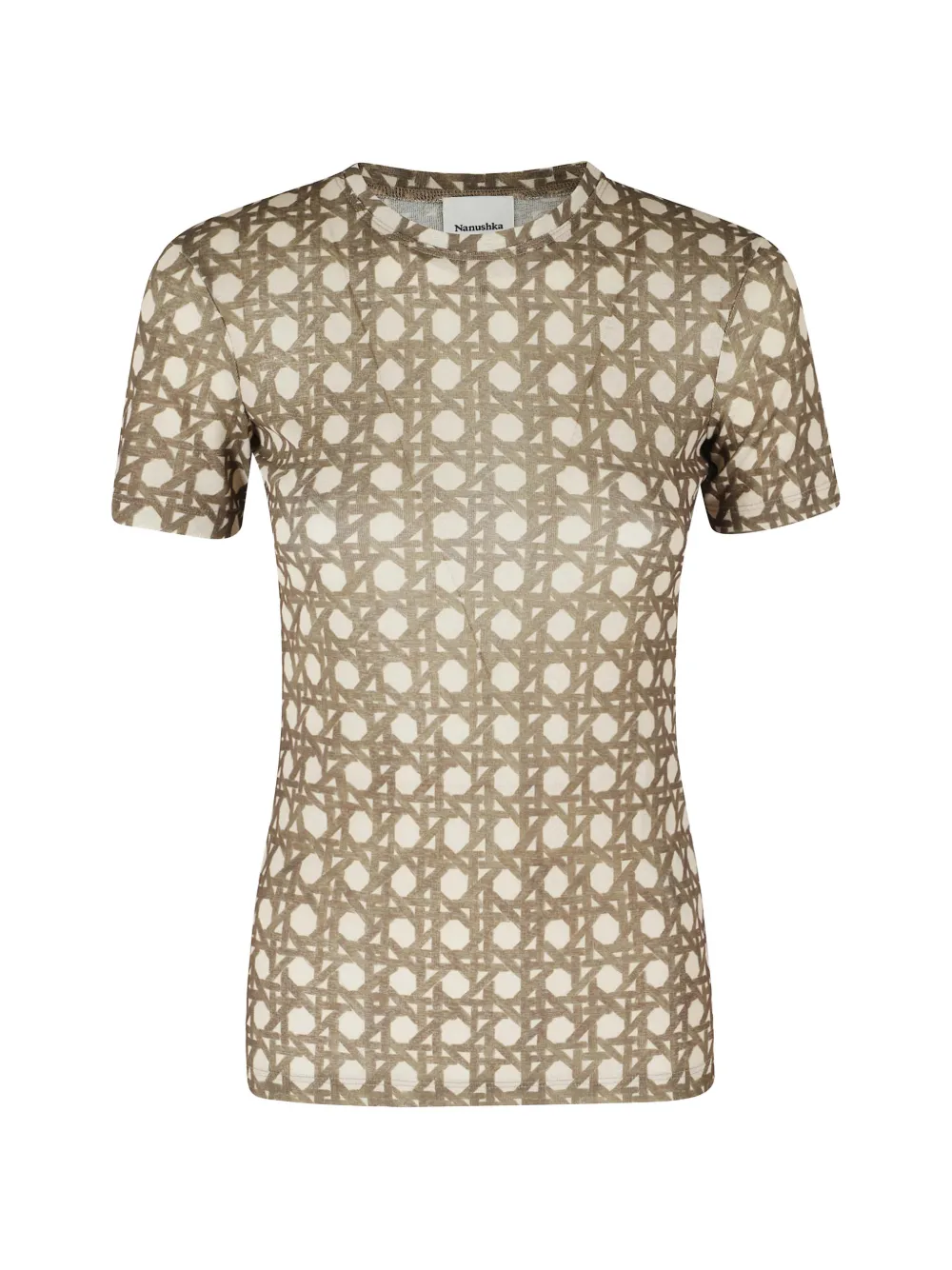 Nanushka Darcy Rattan-print T-shirt In Multi