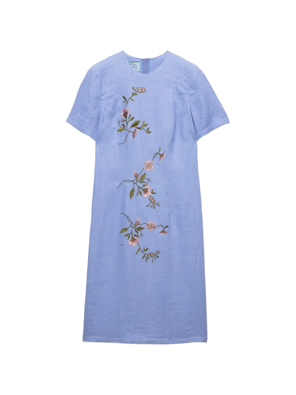 Prada embroidered linen dress - Blu