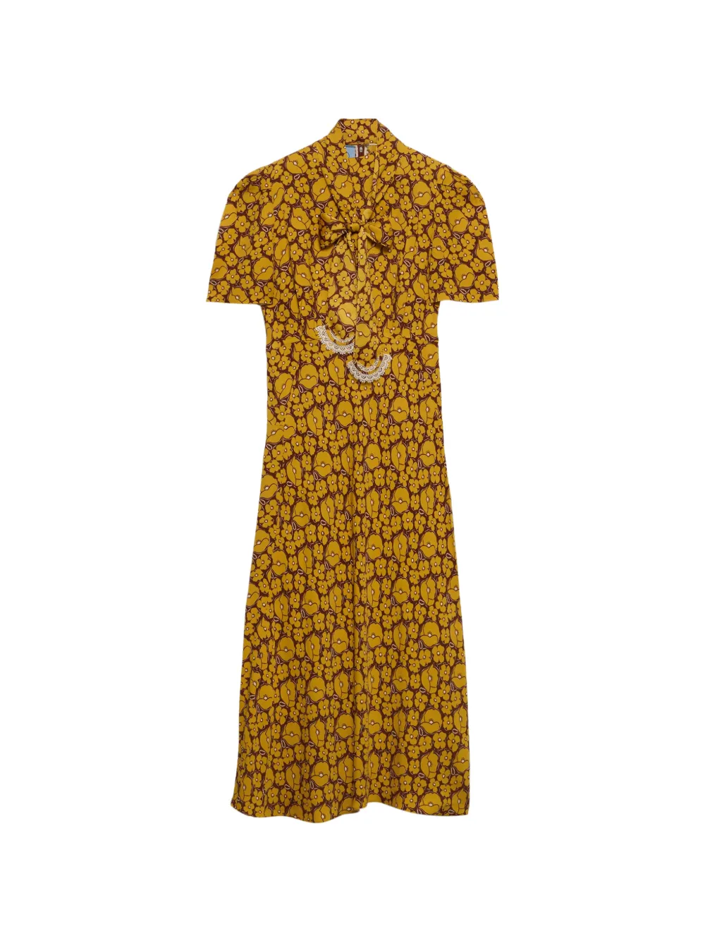 Prada embroidered printed sable dress - Giallo