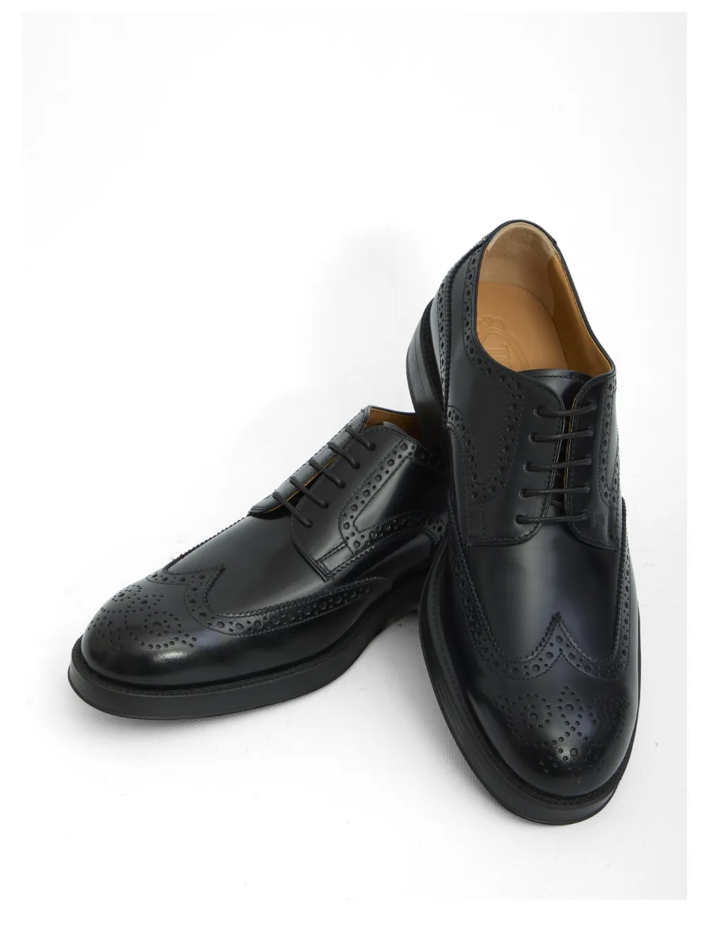 Tod's brogue-detail lace-up derby shoes Zwart
