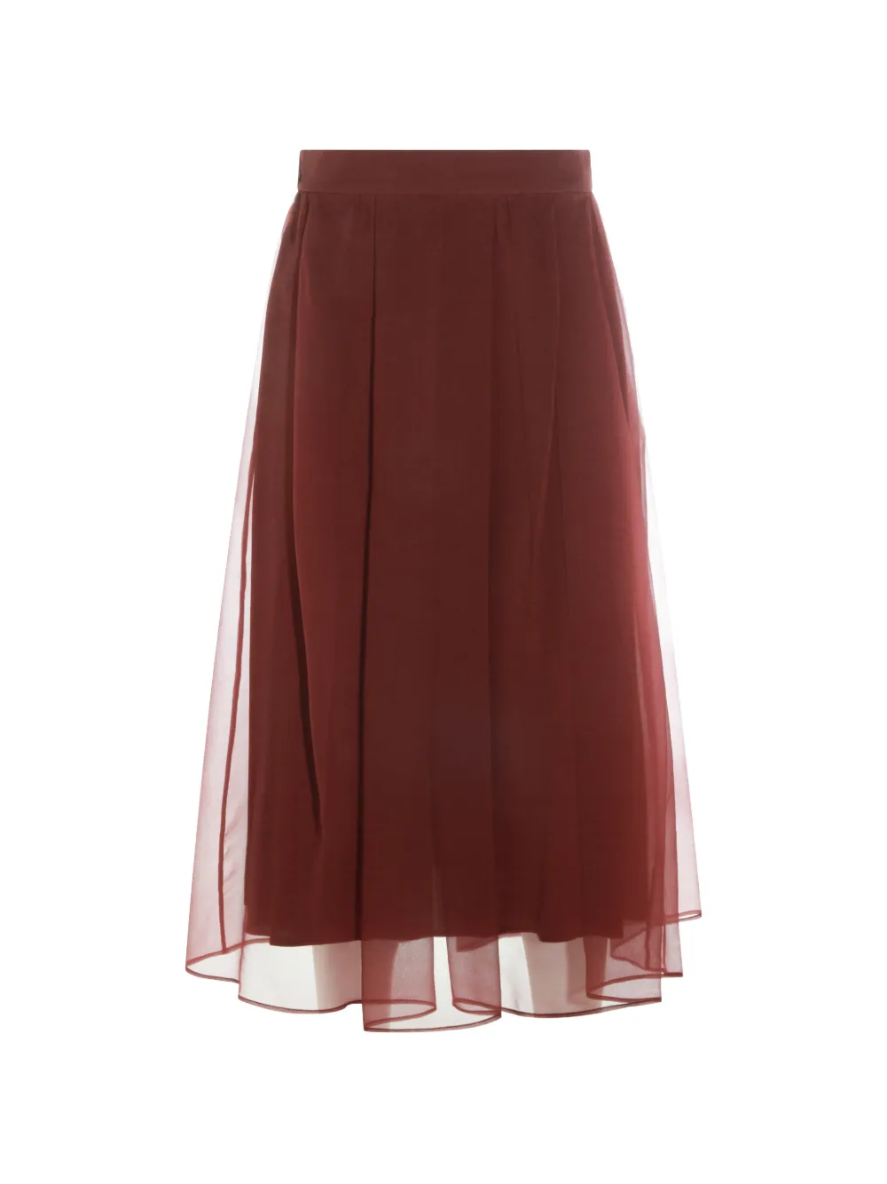 Brunello Cucinelli sheer pleated skirt - Rosso