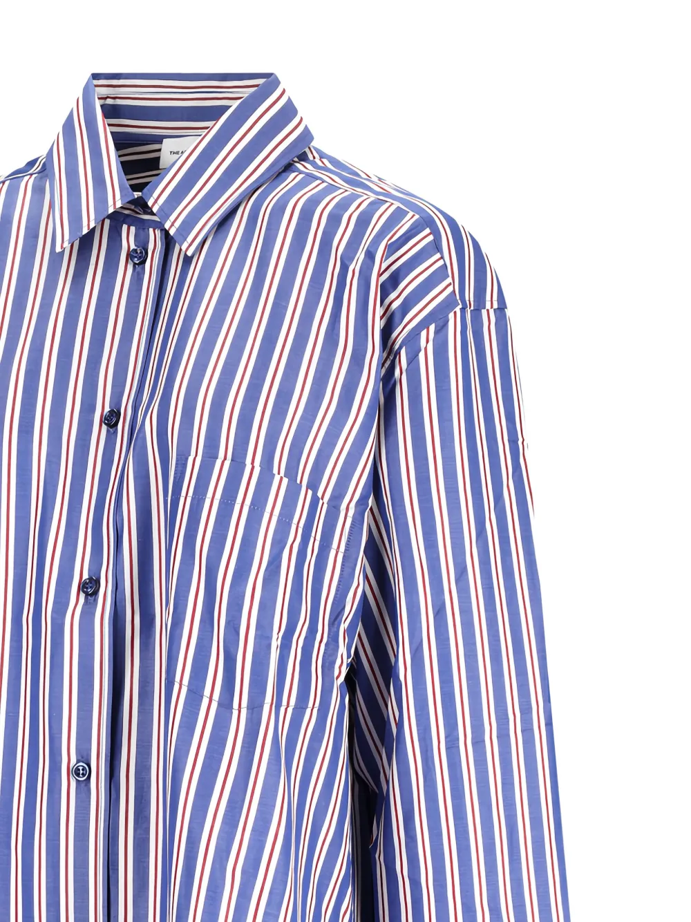 THE ANDAMANE Georgiana gestreepte oversized blouse Blauw