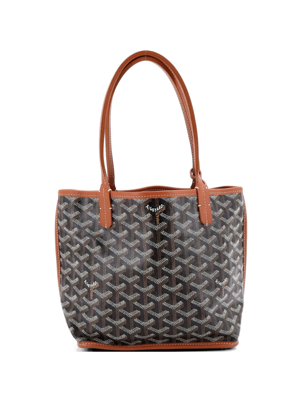Goyard Pre-Owned Borsa a tracolla Anjou mini reversibile in tela cerata - Marrone