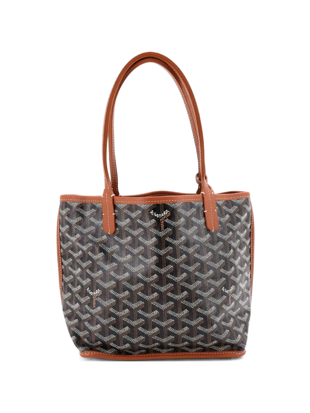 Goyard Pre-Owned Borsa a tracolla Anjou mini reversibile in tela cerata - Marrone
