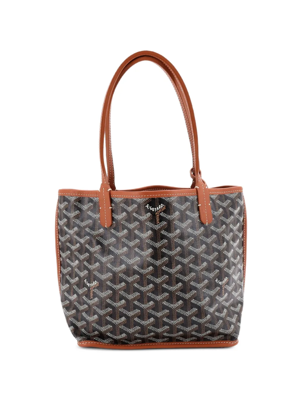 Goyard Pre-Owned Anjou Reversible Tote Coated Canvas Mini satchel - Braun