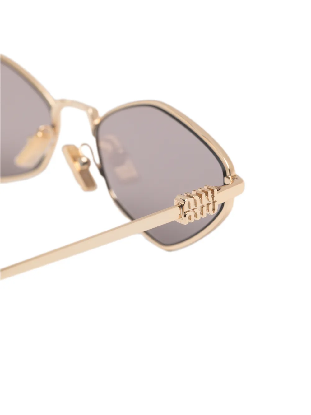 Miu Eyewear Zonnebril met geometrisch montuur Goud