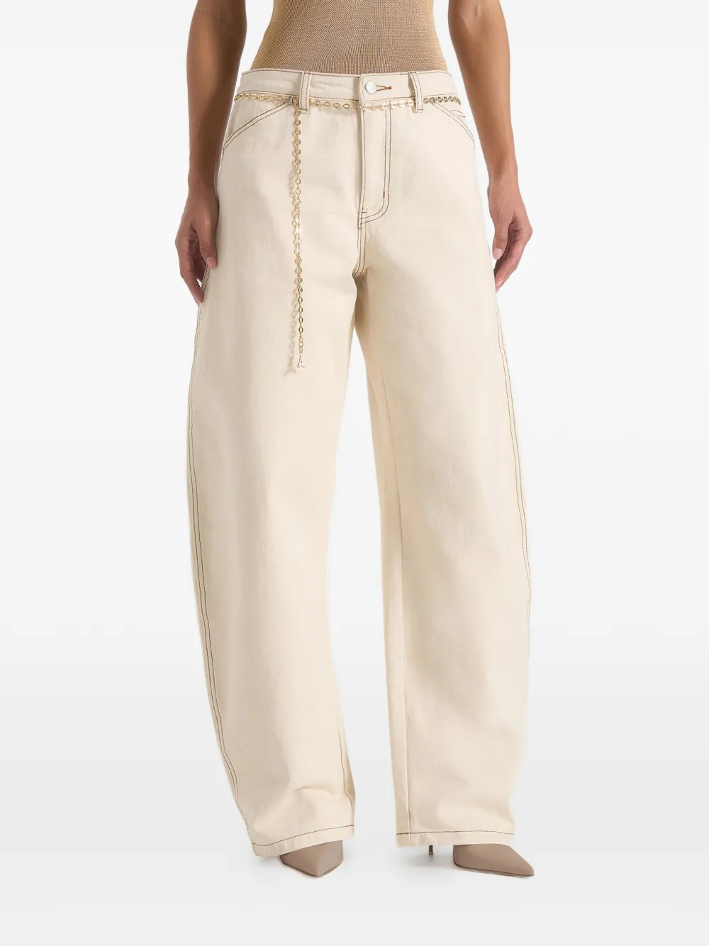 Manière De Voir Enora belted wide-leg jeans - Toni neutri