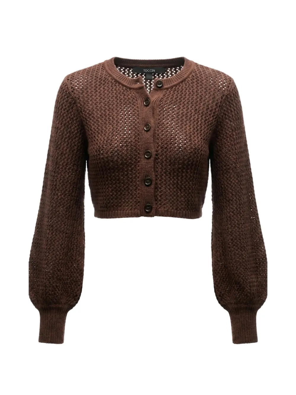 Toccin Tori open-knit cropped cardigan - Marrone