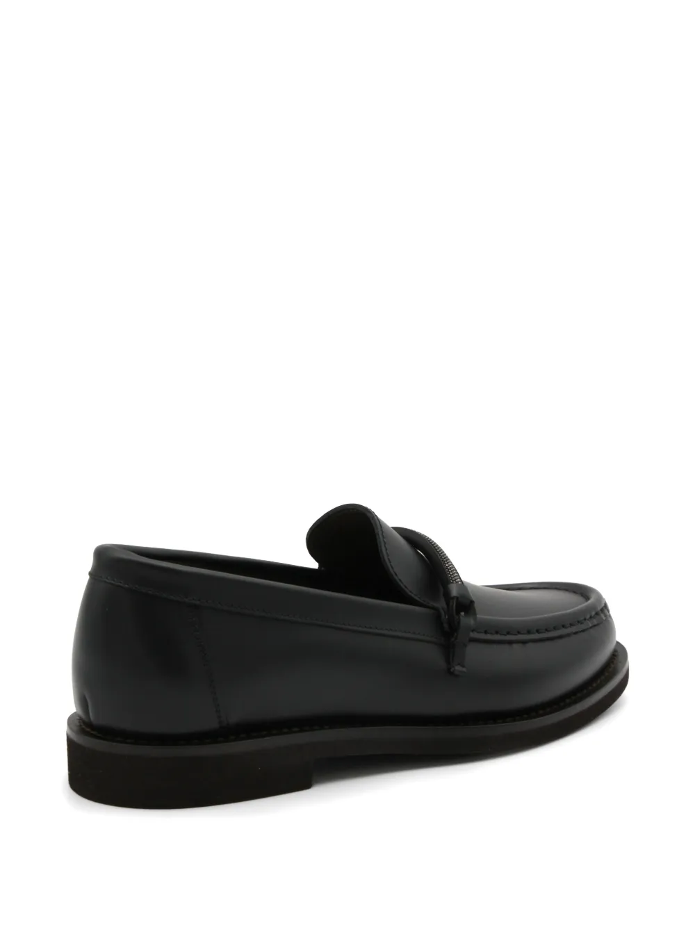 Brunello Cucinelli Monili leather loafers Zwart