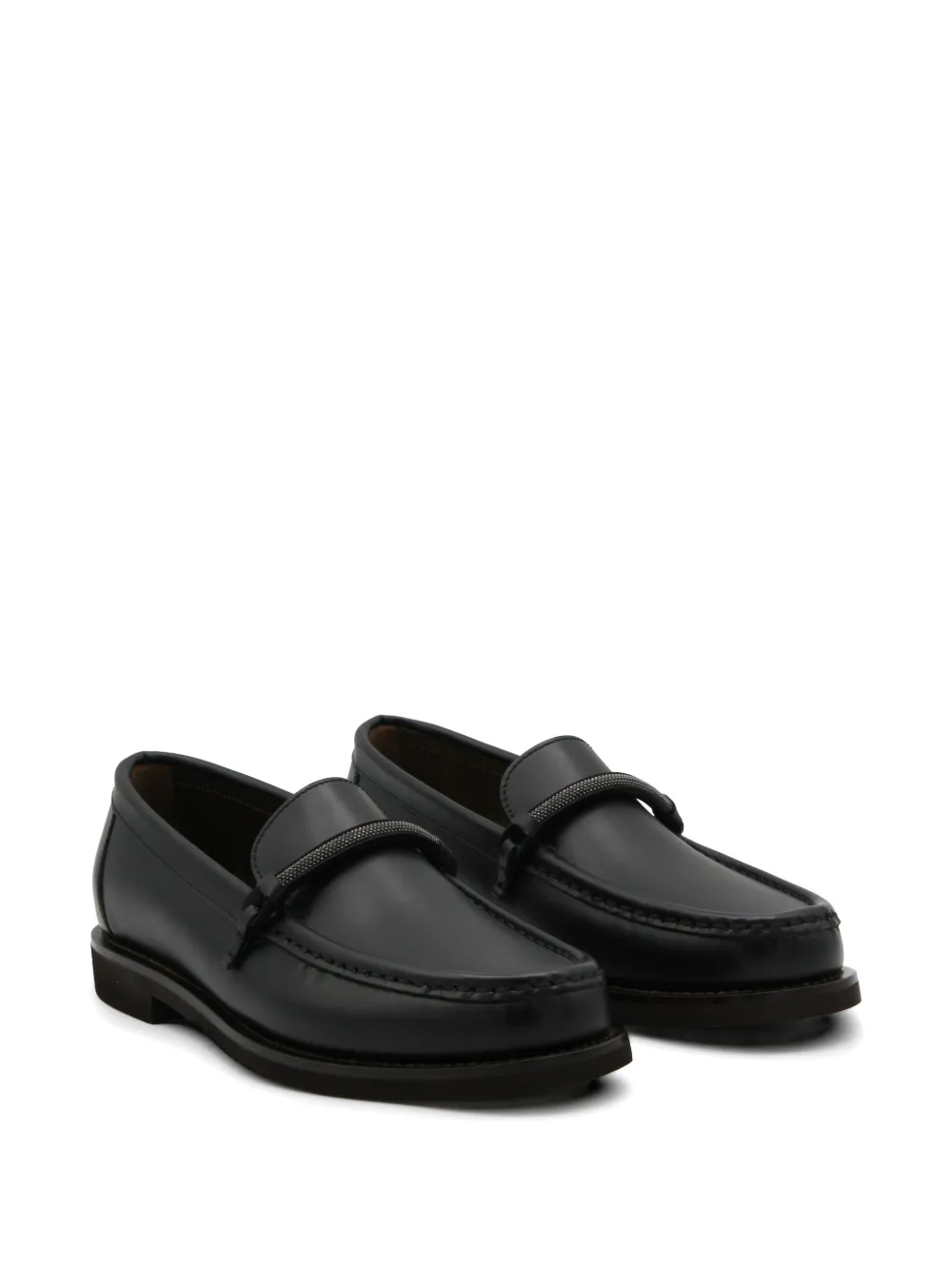 Brunello Cucinelli Monili leather loafers Zwart