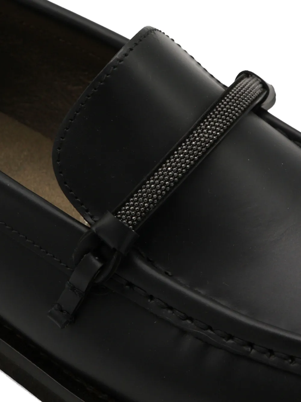 Brunello Cucinelli Monili leather loafers Zwart