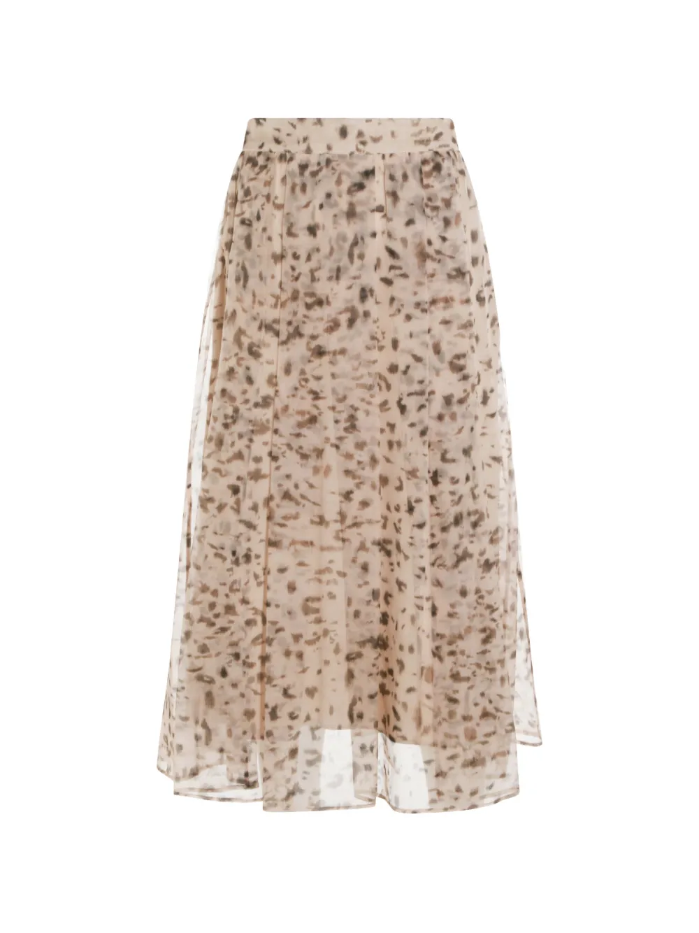 Brunello Cucinelli animal-print silk skirt - Nude