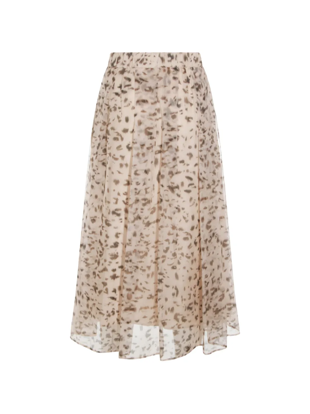 Brunello Cucinelli Zijden rok met print Beige