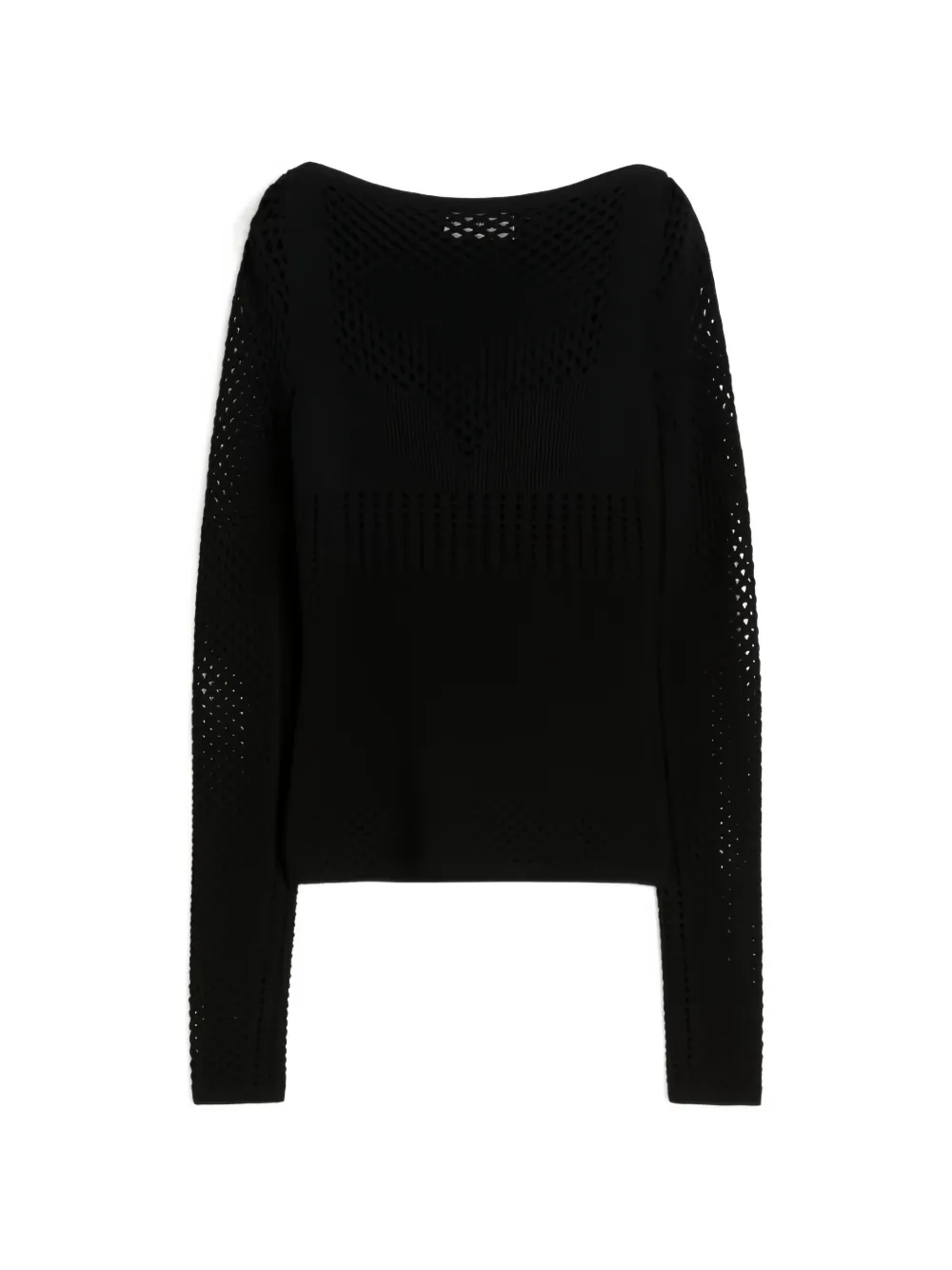 Sportmax fine-knit open-work sweater - Nero