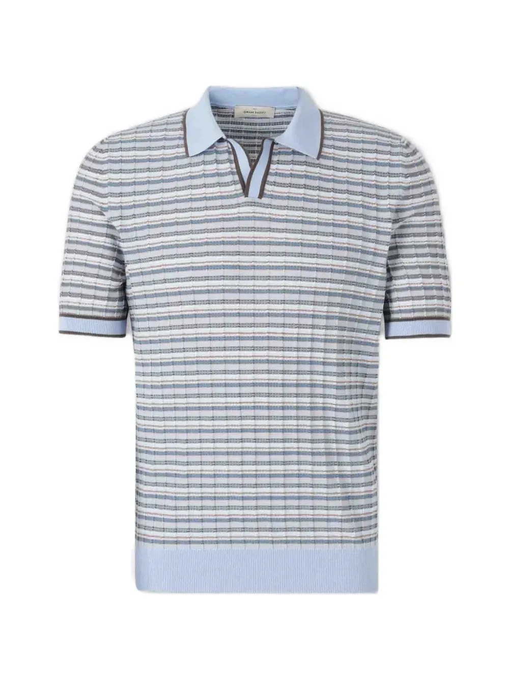 Gran Sasso striped waffle-knit polo shirt - Blu